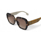 Bold Burberry Pattern Square Women Sunglasses