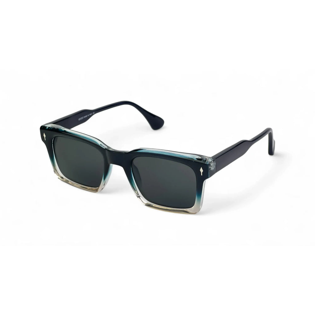 CrystalShade Bold Dual Shade Blue Rectangle Sunglasses