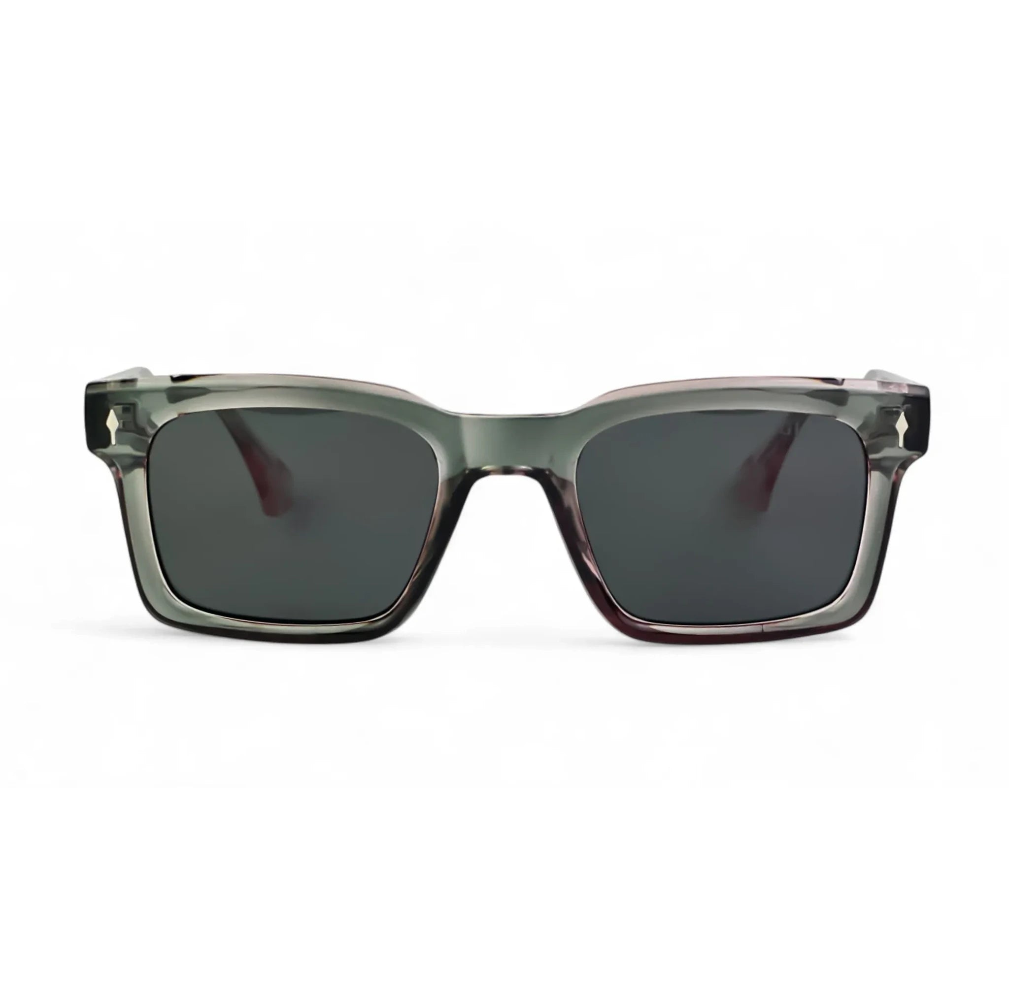 CrystalShade Bold Dual Shade Green Pink Rectangle Sunglasses