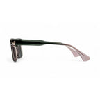 CrystalShade Bold Dual Shade Green Pink Rectangle Sunglasses