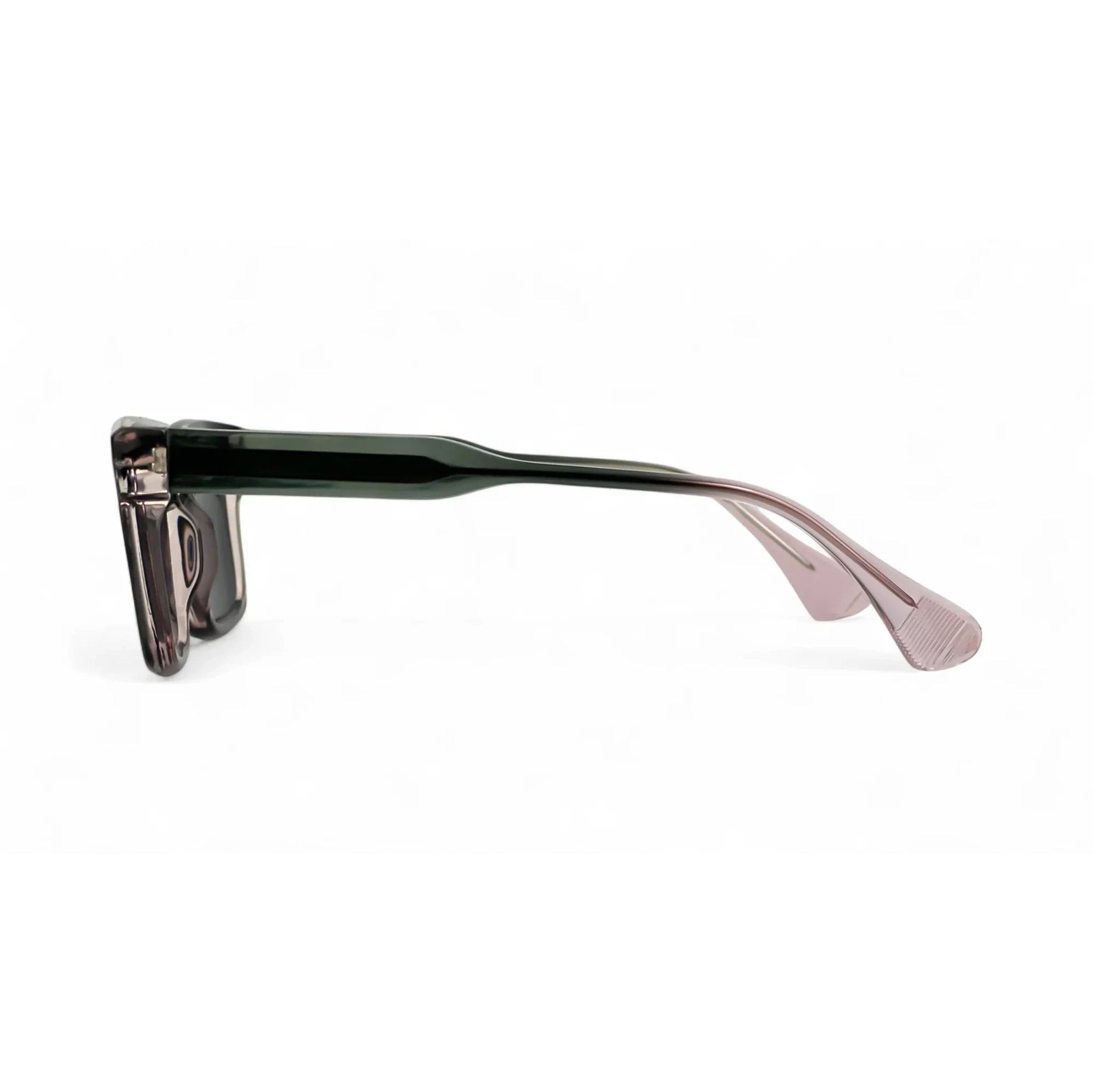 CrystalShade Bold Dual Shade Green Pink Rectangle Sunglasses