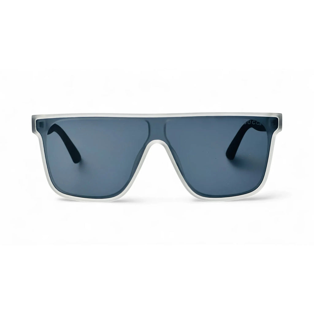 Sports Square White Frame Flat Unisex Sunglasses