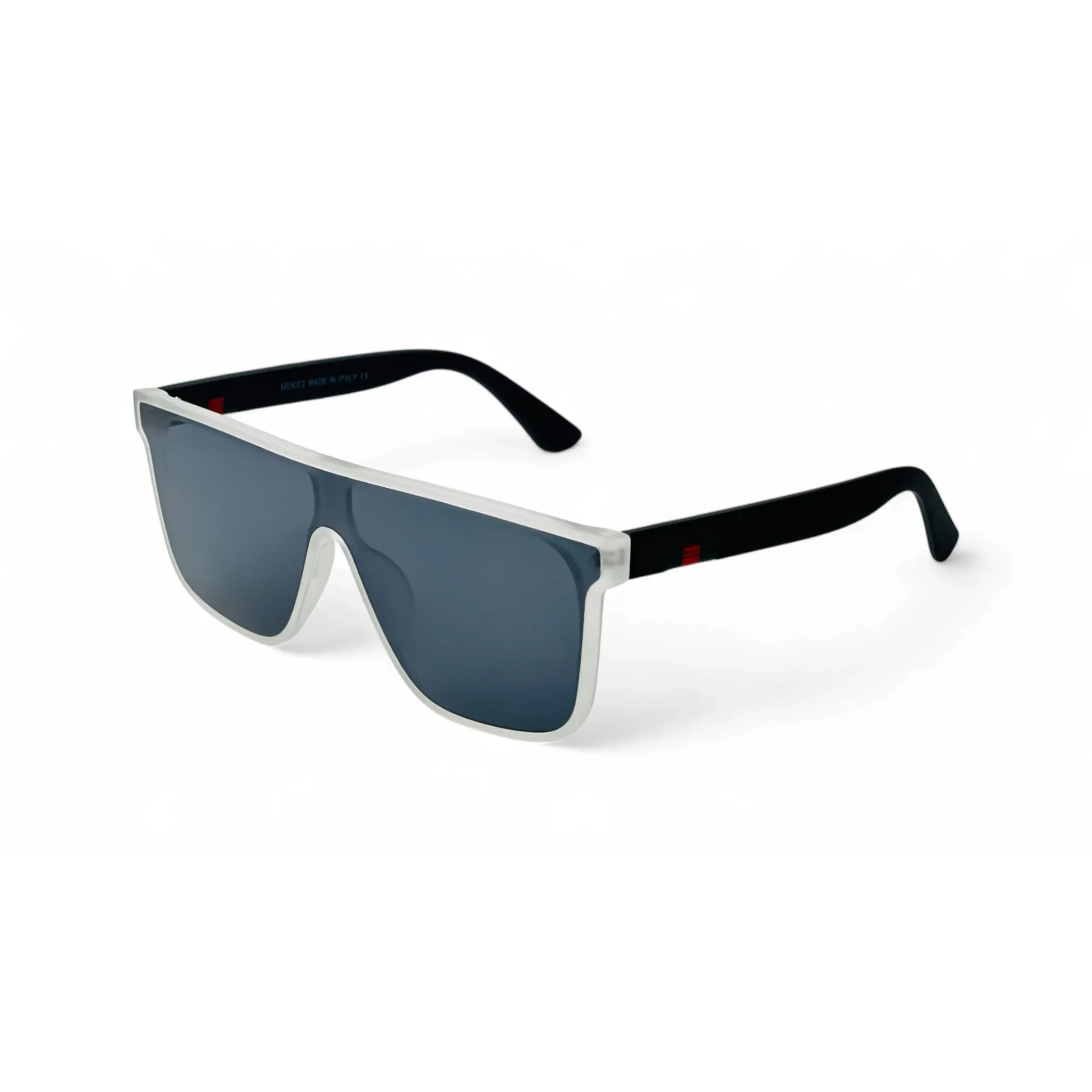 Sports Square White Frame Flat Unisex Sunglasses