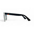 Sports Square White Frame Flat Unisex Sunglasses