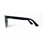 Sports Black Frame Flat Lime Shades Sunglasses