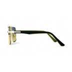 Regal Gold Frame Gradient Lens Double Bridge Square Sunglasses
