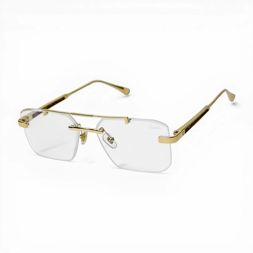 Flint Gold Rimless Eyeglasses