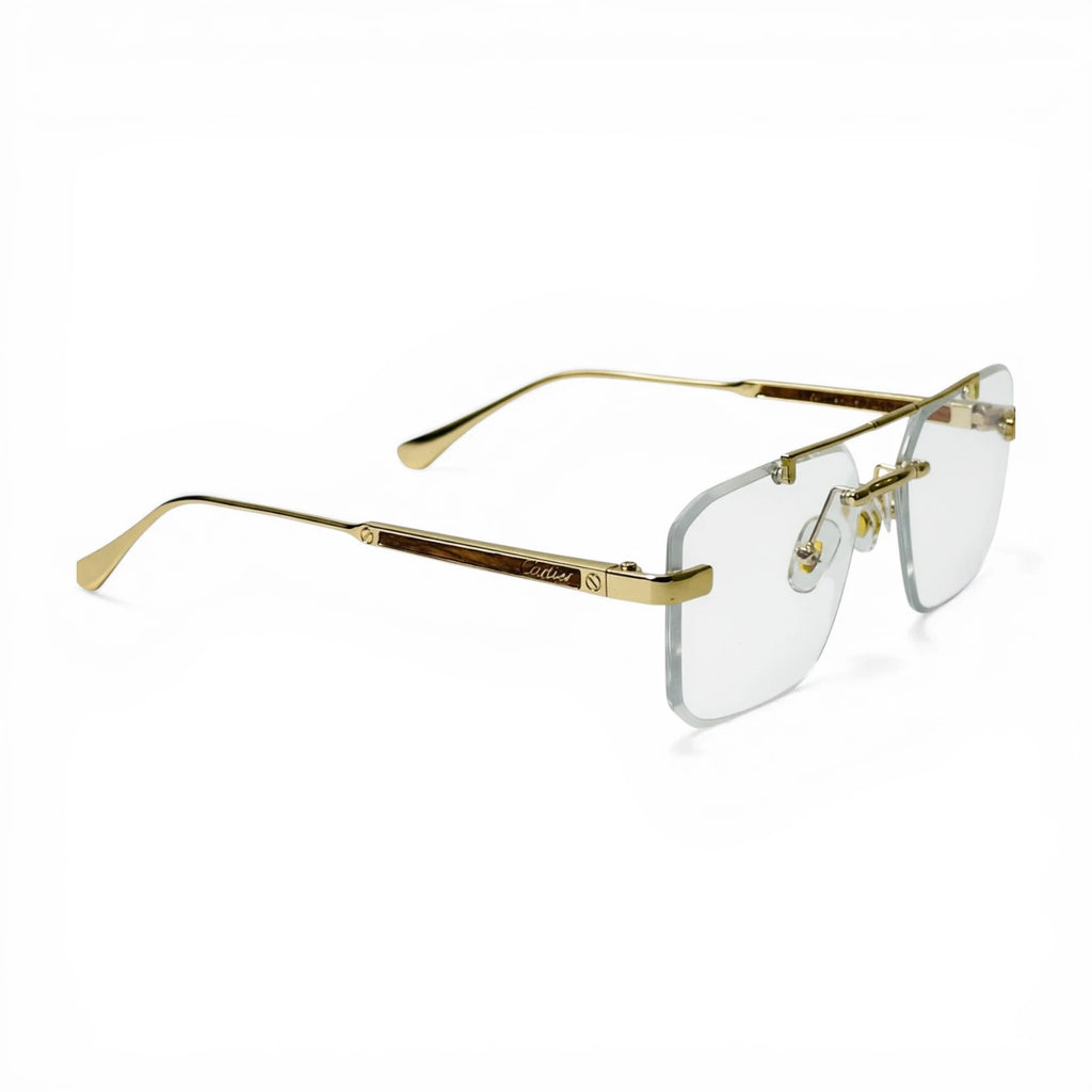 Flint Gold Rimless Eyeglasses