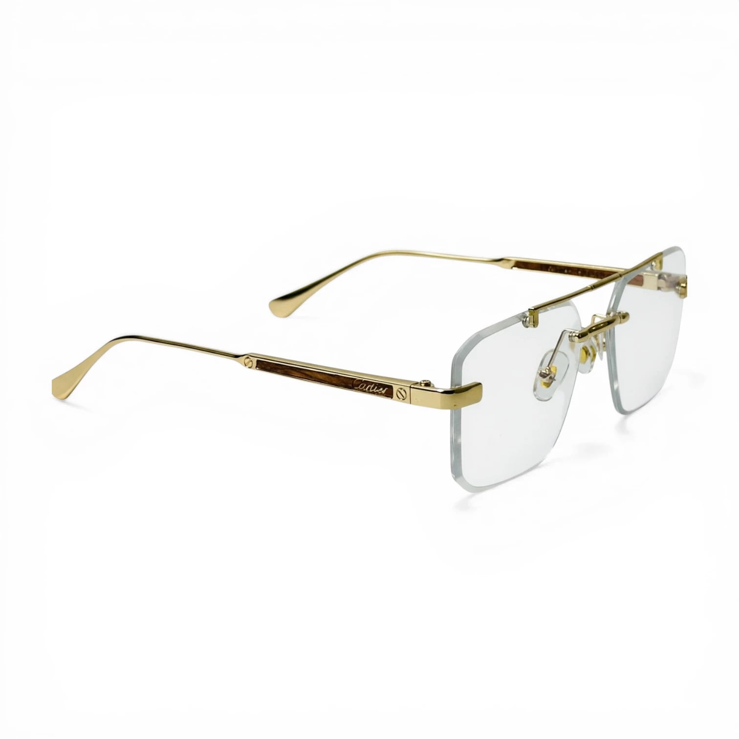 Flint Gold Rimless Eyeglasses