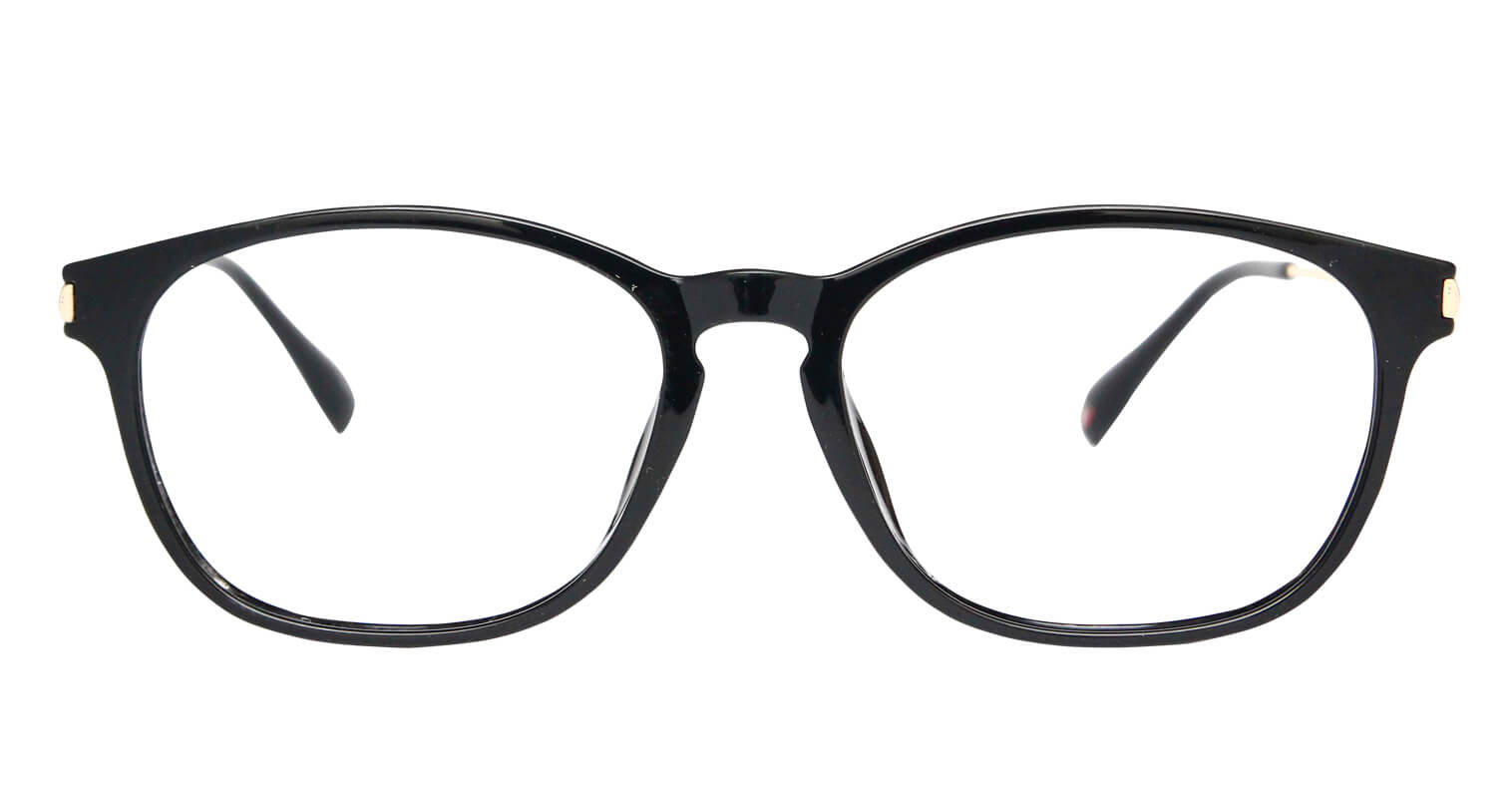 front side of Matchless black full frame eyeglasses