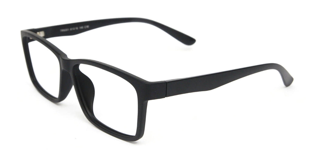 Prodigious black square shape eyeglasses side pose