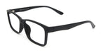 Prodigious black square shape eyeglasses side pose