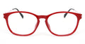 Wondrous red square eyeglasses front side