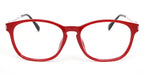 Wondrous red square eyeglasses front side