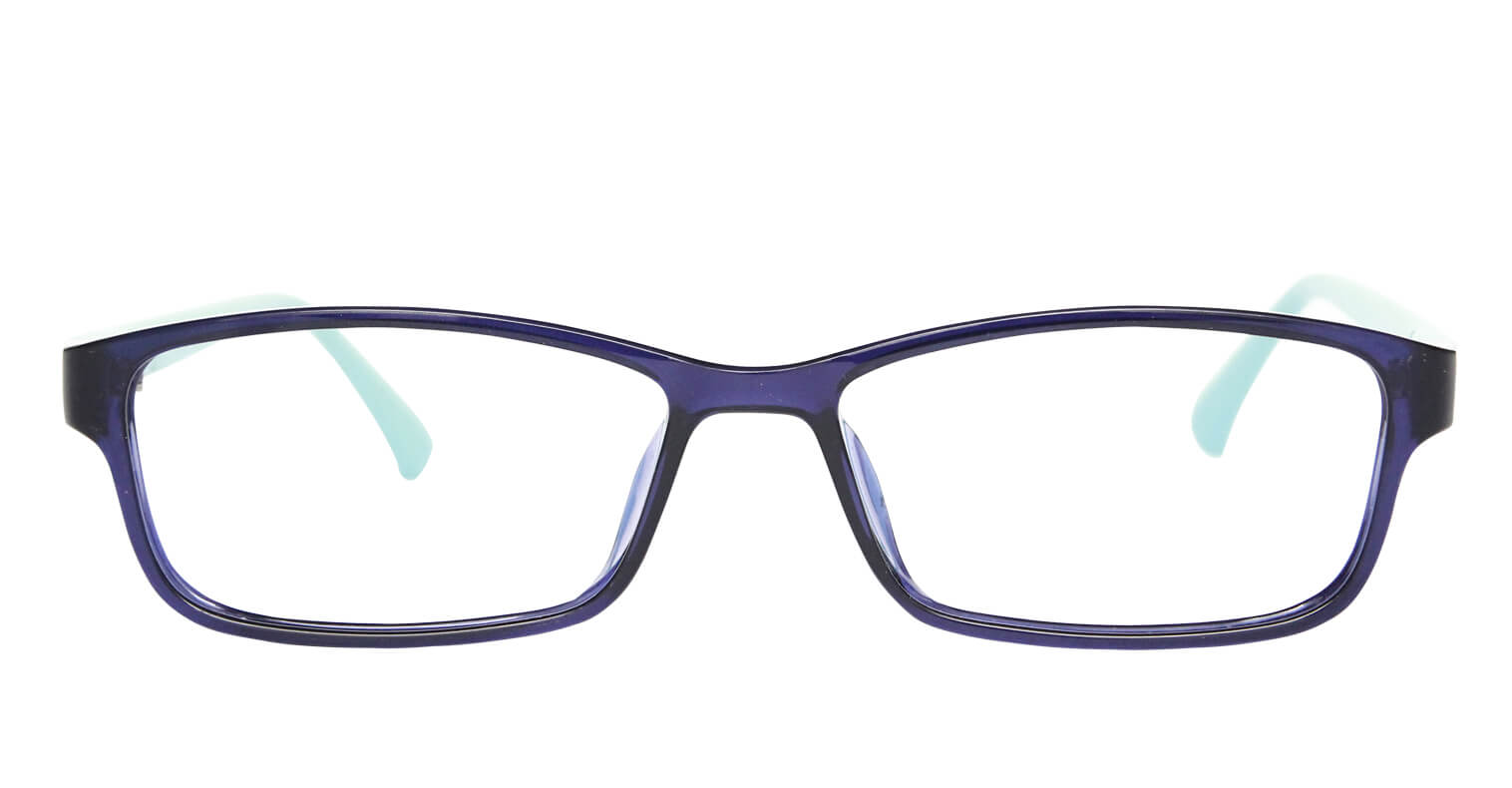 front side of Yeppeun blue rectangle shape Eyeglasses