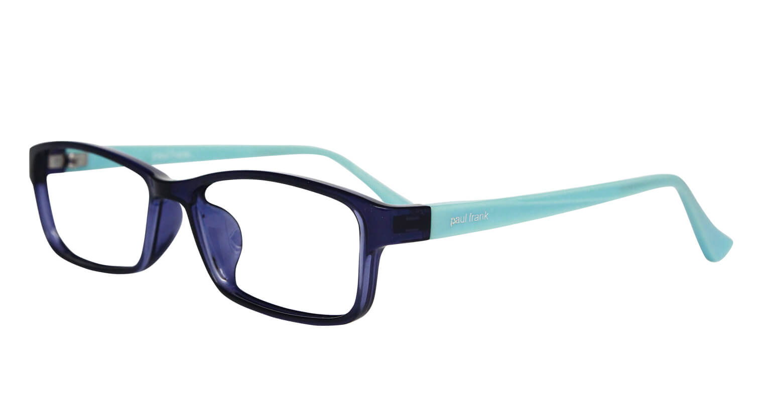 side pose of Yeppeun blue full frame Eyeglasses
