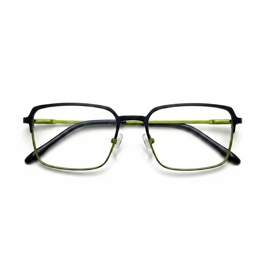 Orin Black Green Rectangle Eyeglasses