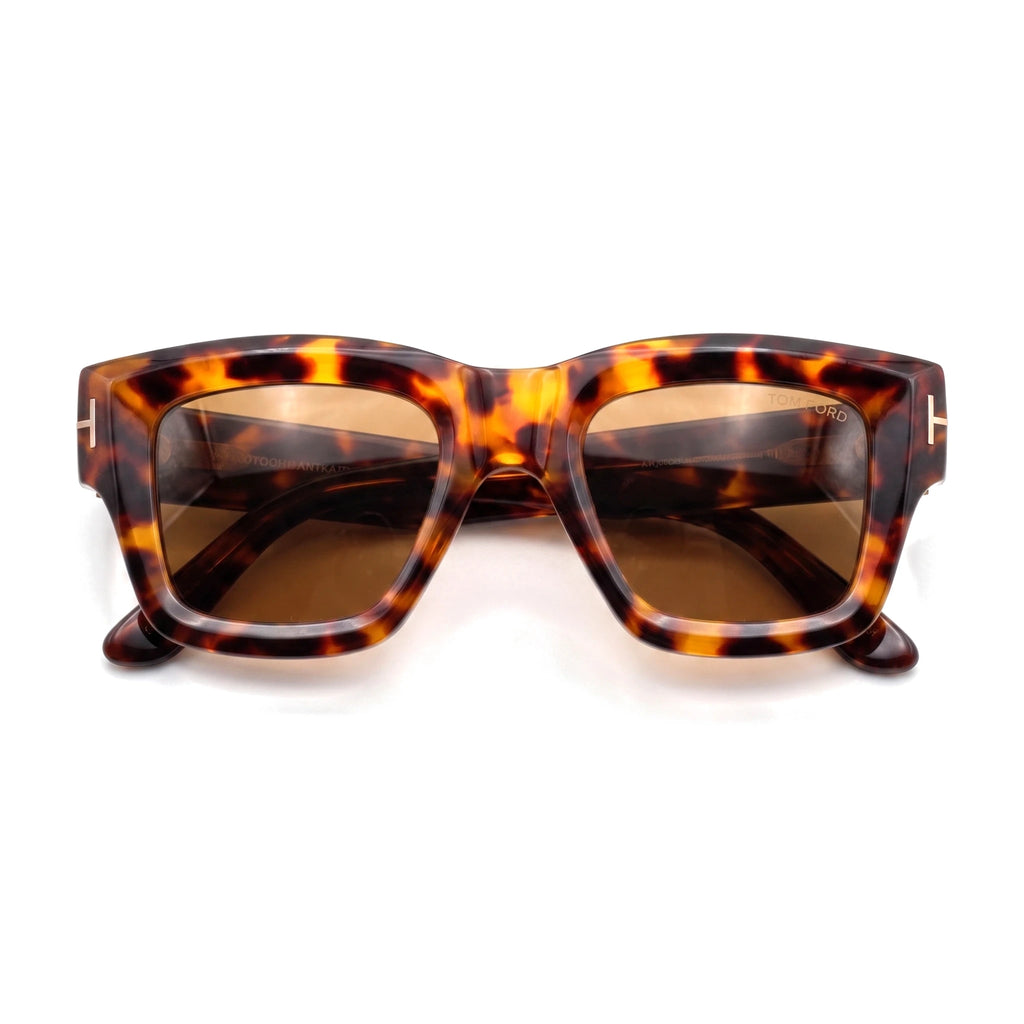 Girder Tortoise Square Sunglasses folded