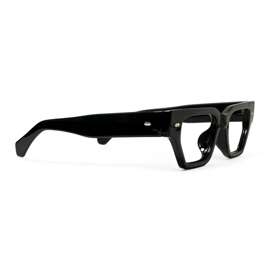 Droven Black Rectangle Eyeglasses folded
