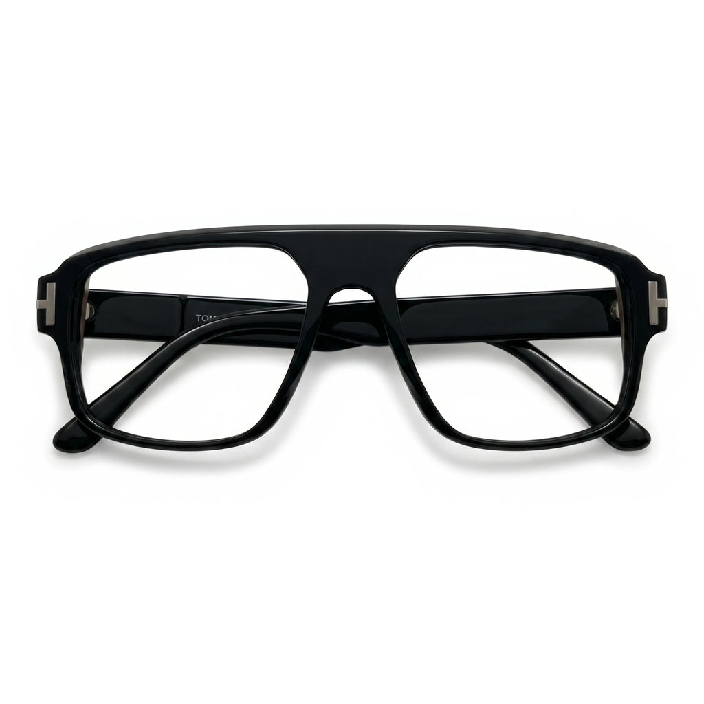 Bron Black Square Eyeglasses