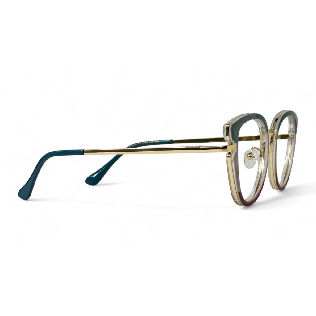 Arvella Green Cat Eye Eyeglasses folded