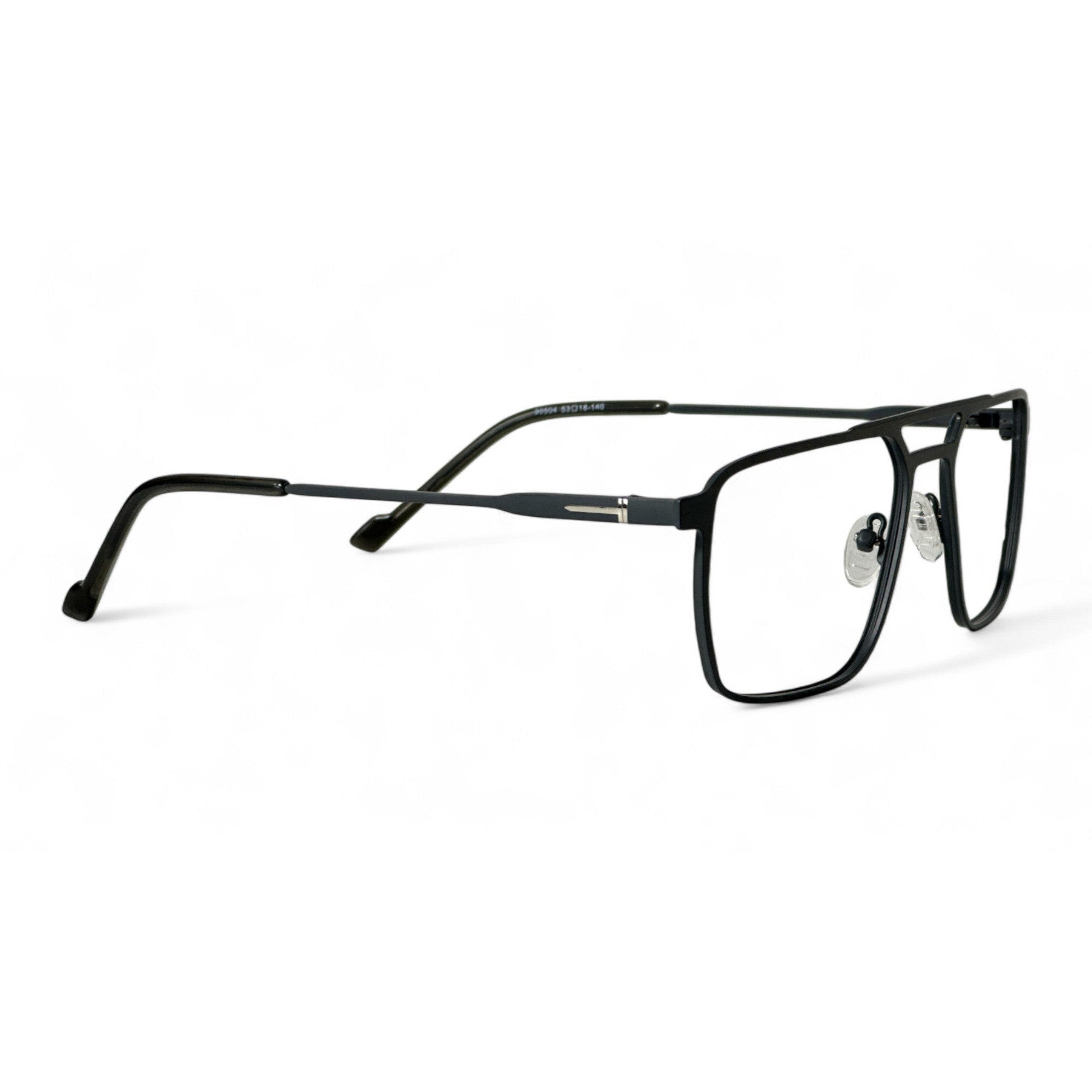 Lurevo Black Rectangle Eyeglasses folded