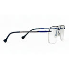 Elorin Navy Rectangle Eyeglasses folded