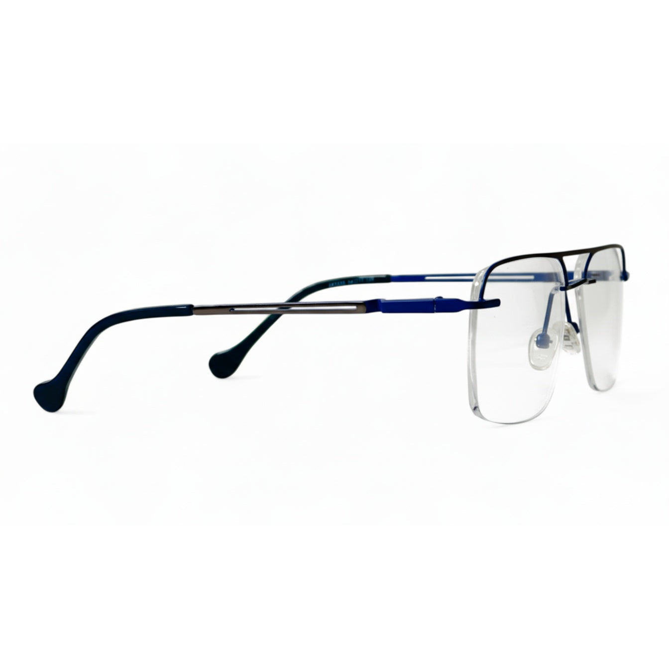 Elorin Navy Rectangle Eyeglasses folded