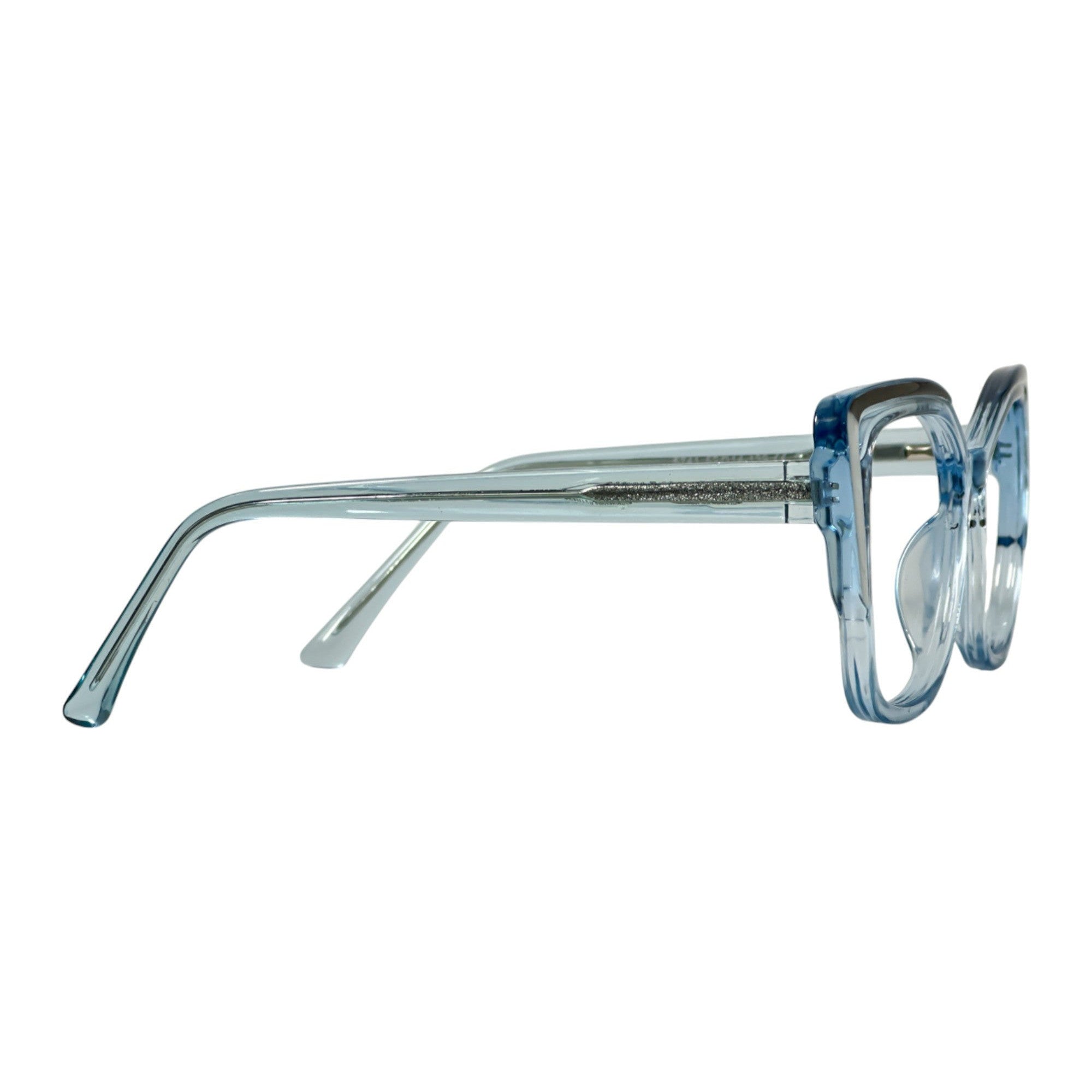 Aurevia Sky blue Cat Eye Eyeglasses folded