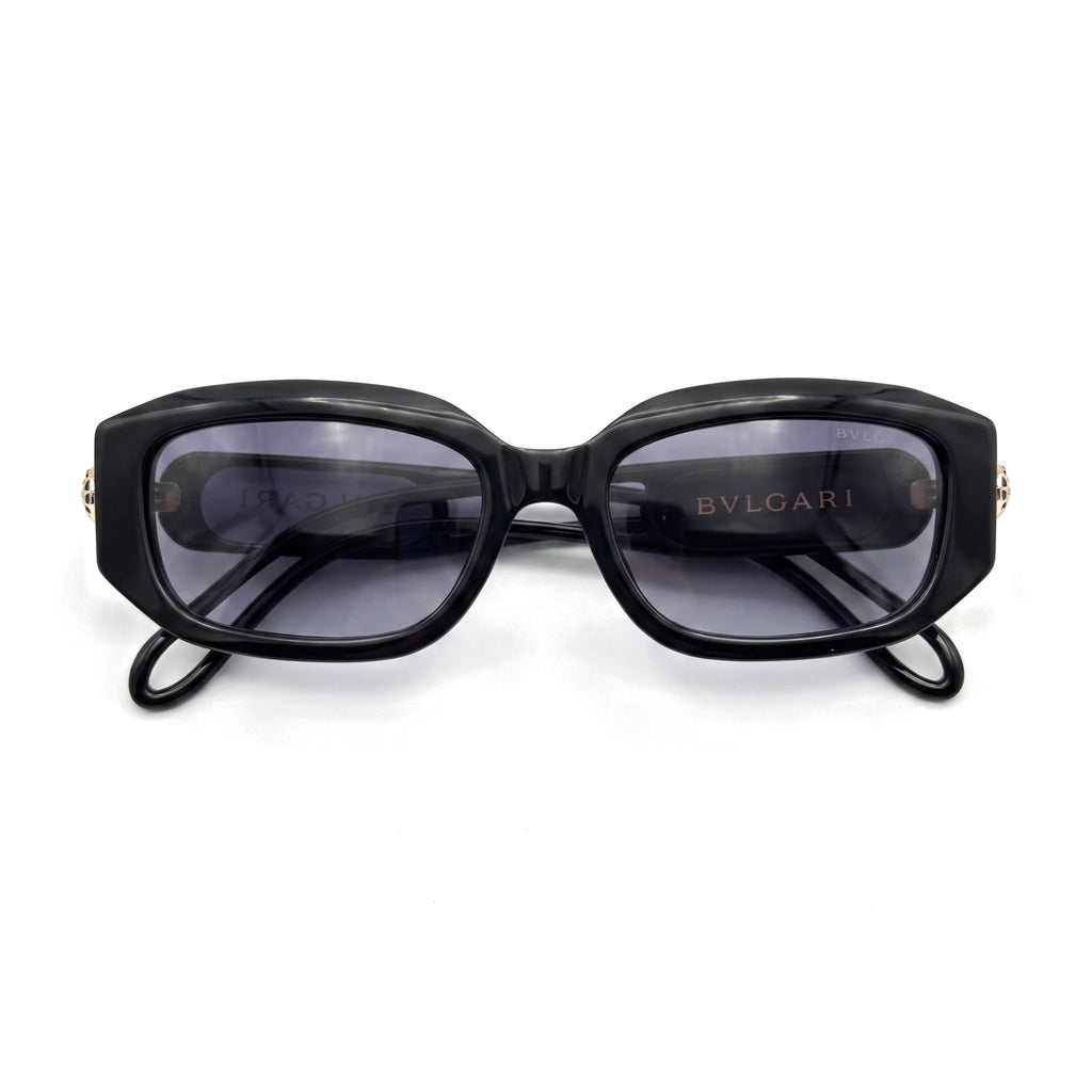 Vellum Black Rectangle Sunglasses folded
