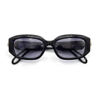 Vellum Black Rectangle Sunglasses folded