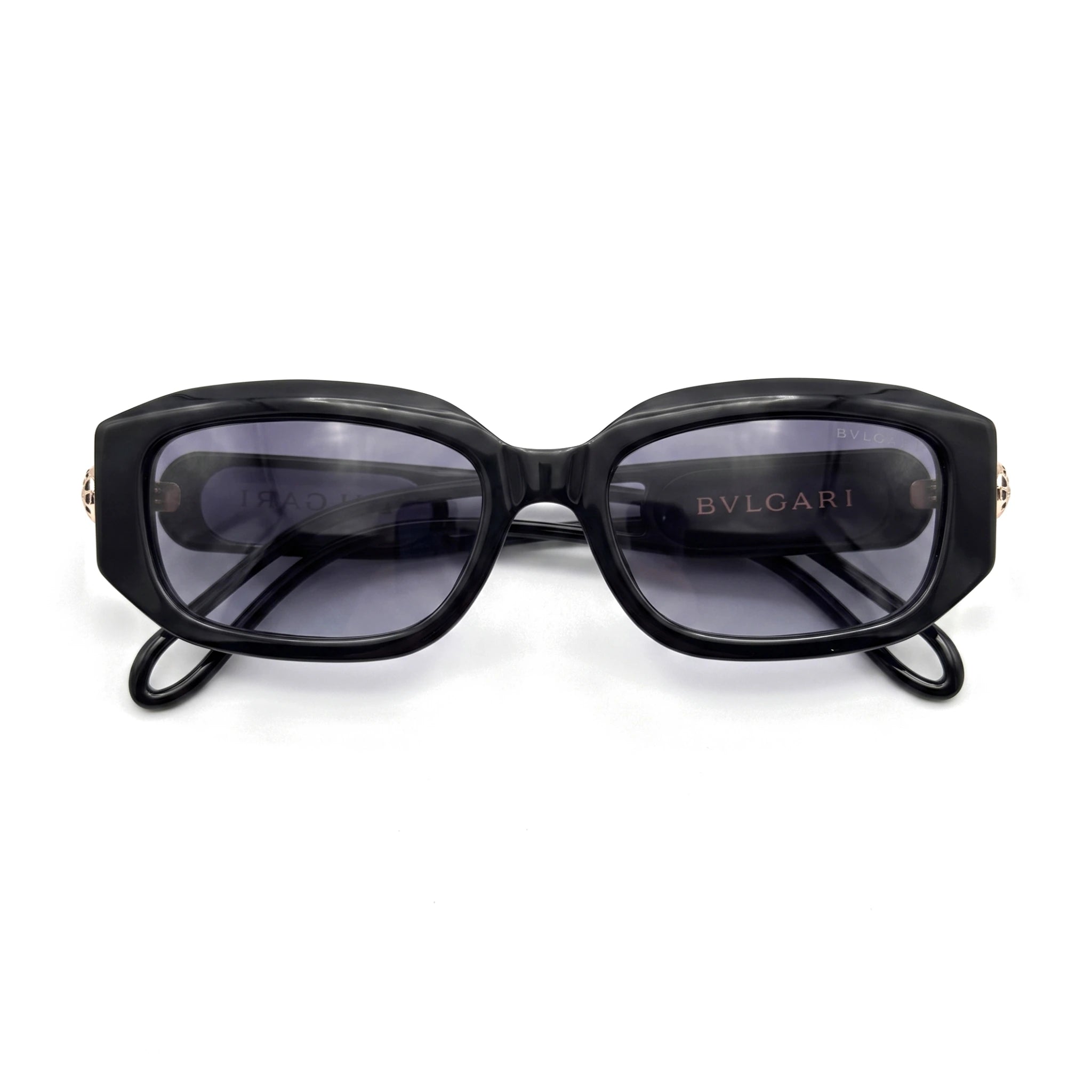 Vellum Black Rectangle Sunglasses folded