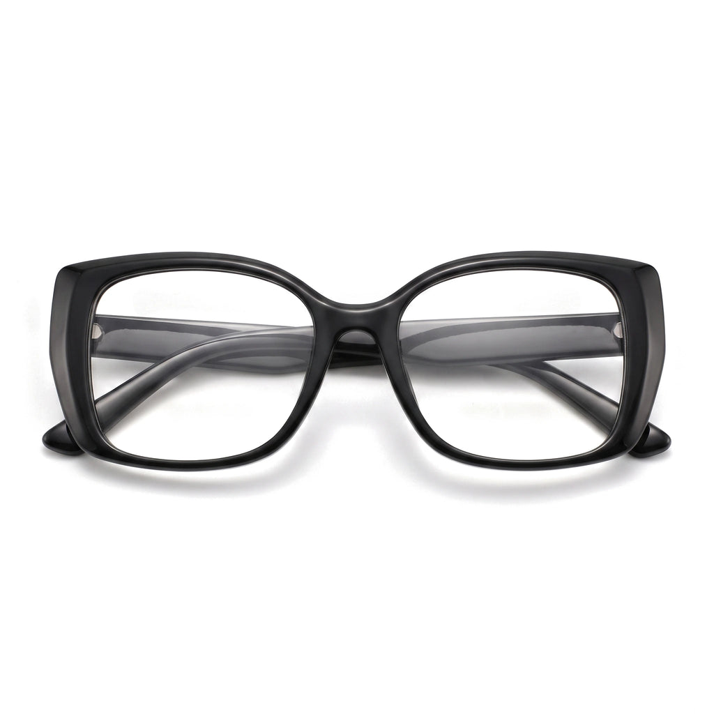 Halo Black Square Eyeglasses folded
