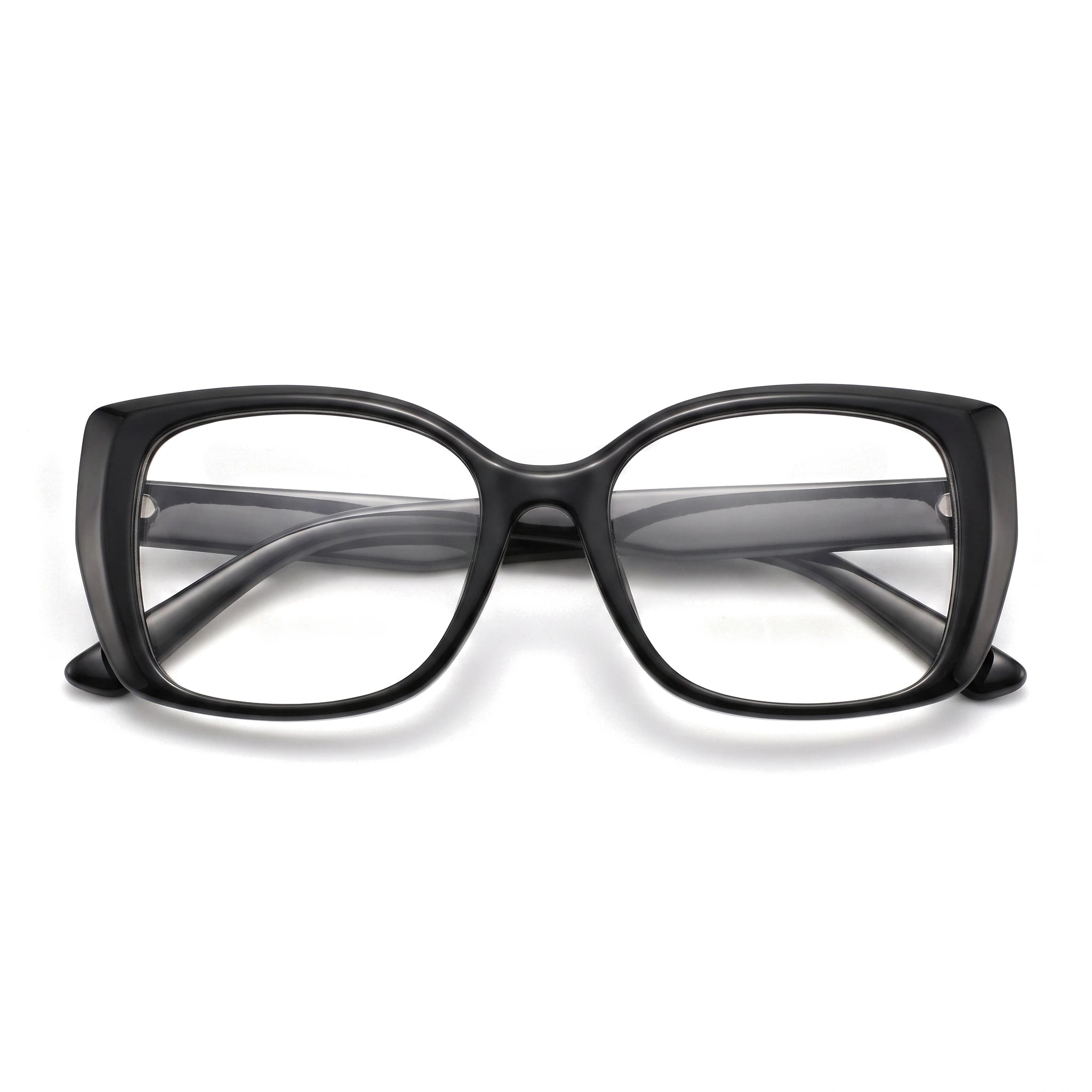 Halo Black Square Eyeglasses folded