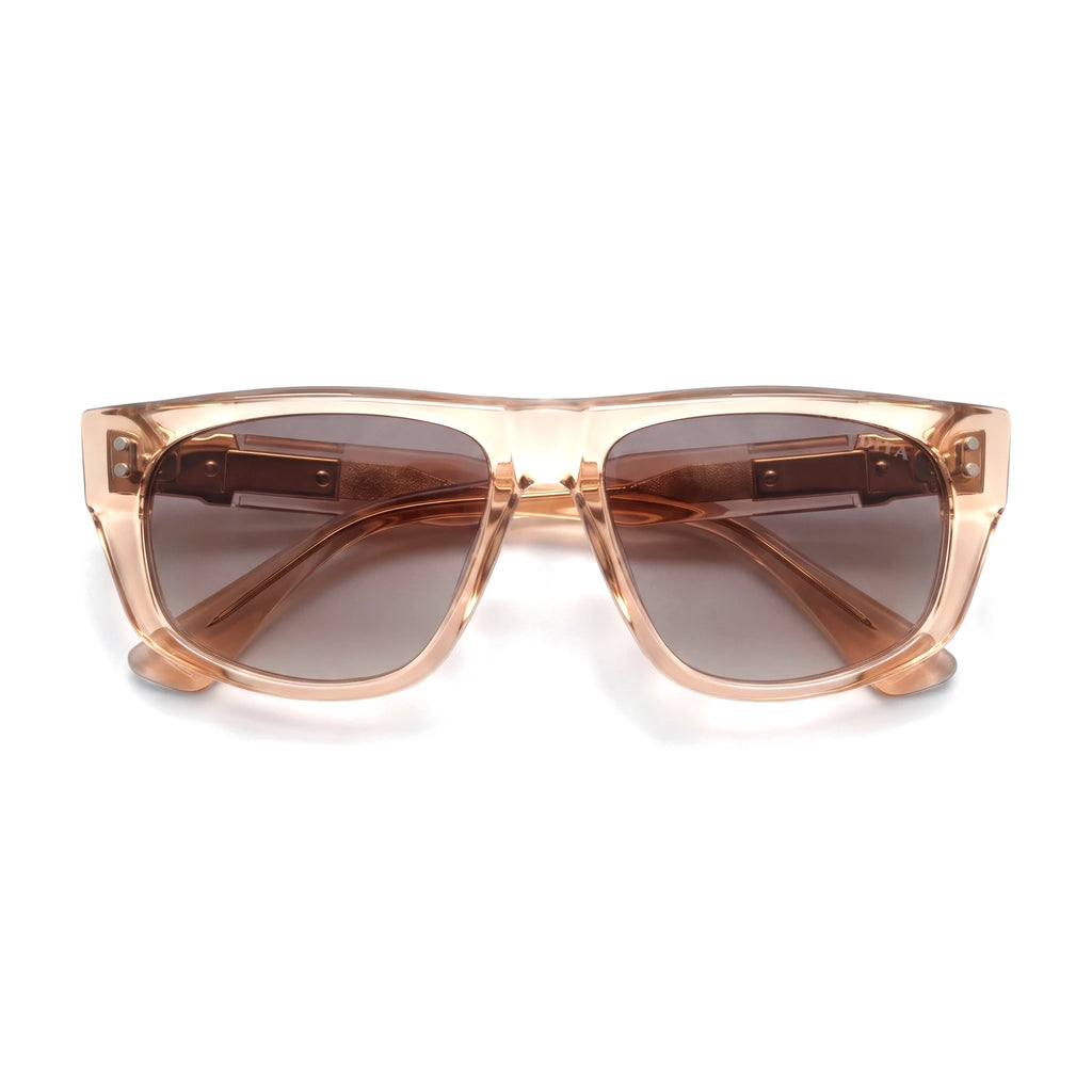 Willow Peach Rectangle Sunglasses folded