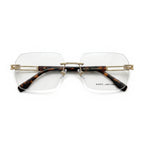 Wisp Brown golden Rectangle Eyeglasses