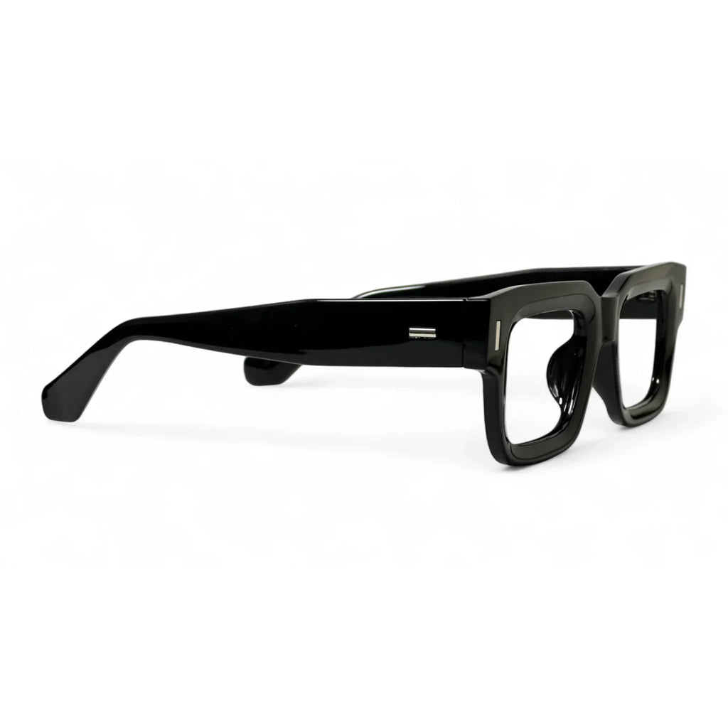 Bravik Black Rectangle Eyeglasses folded