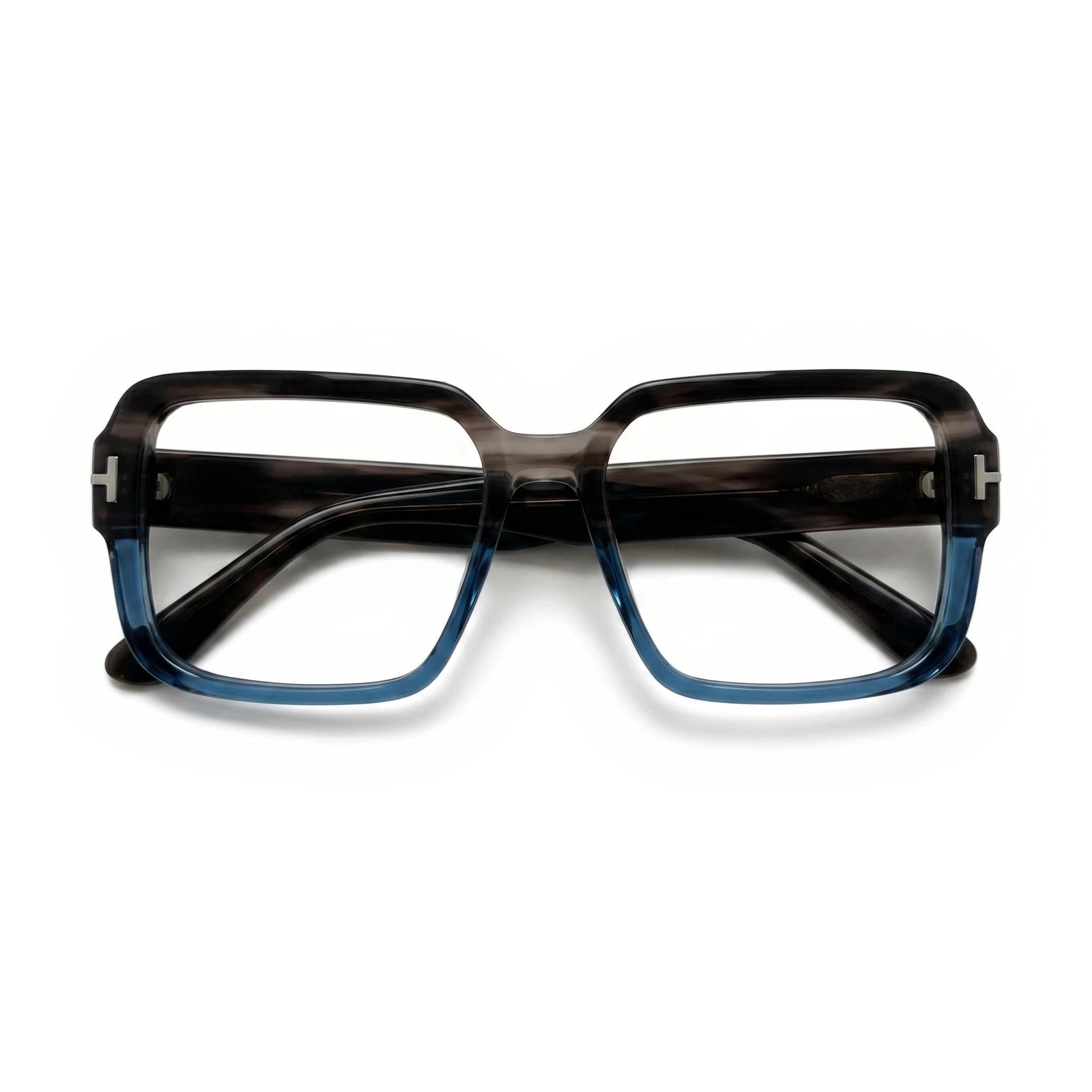 Brix Gray Blue Square Eyeglasses