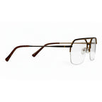 Corlin Brown Rectangle Eyeglasses folded