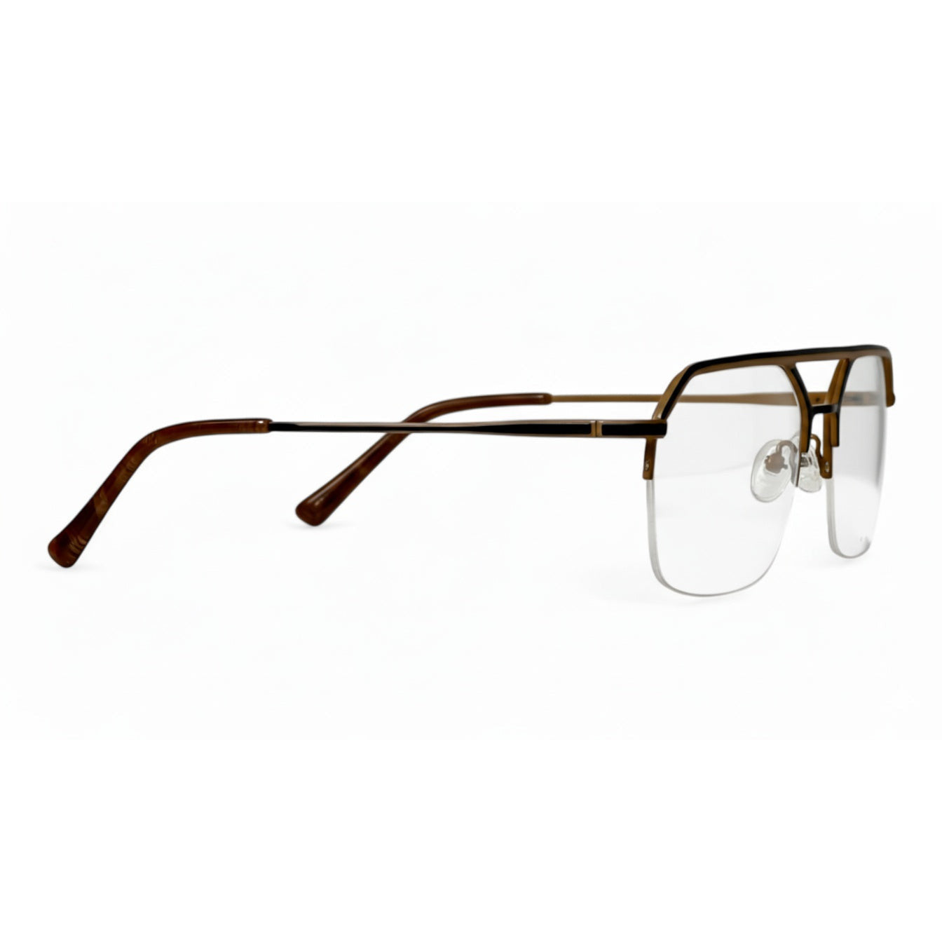 Corlin Brown Rectangle Eyeglasses folded