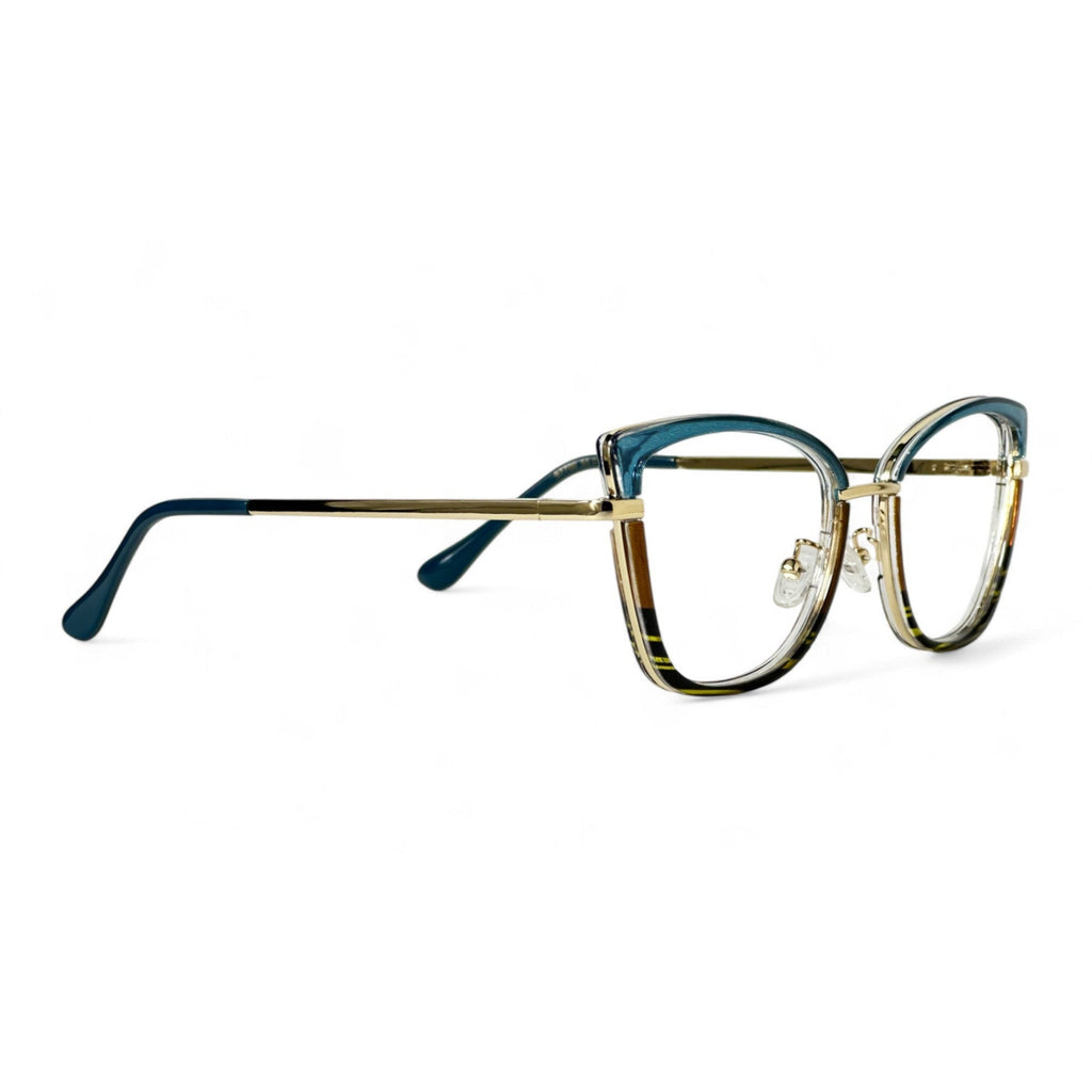 Lunara Green Cat Eye Eyeglasses folded