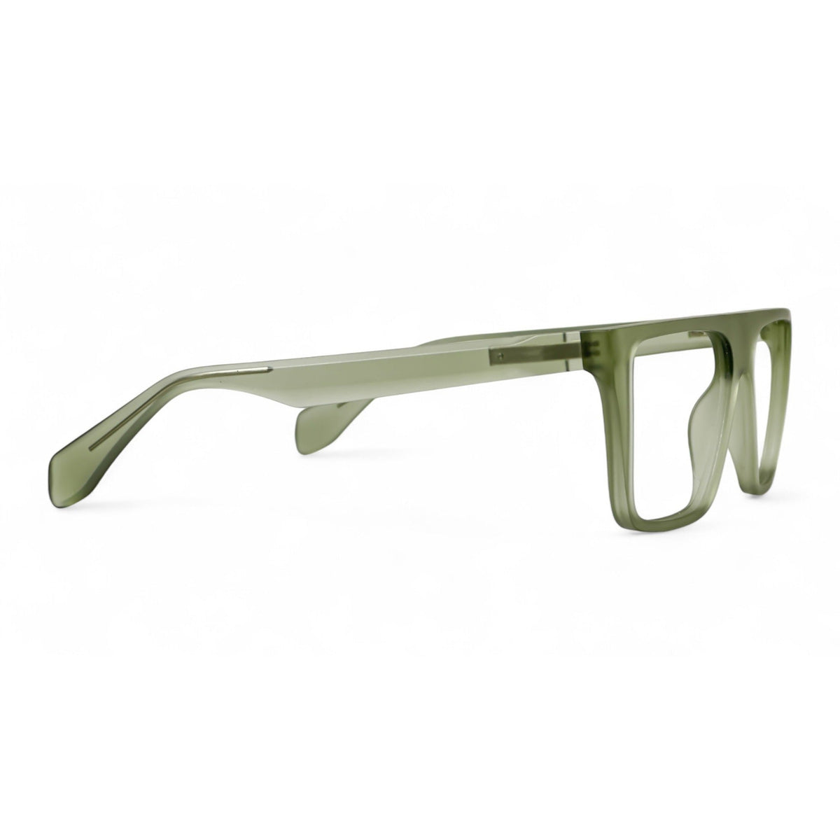 Aurelo Olive Rectangle Eyeglasses folded
