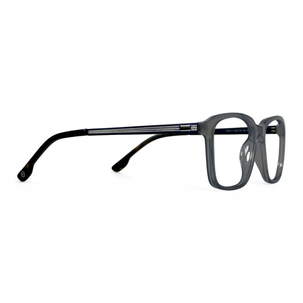 Ternil Gray Rectangle Eyeglasses folded