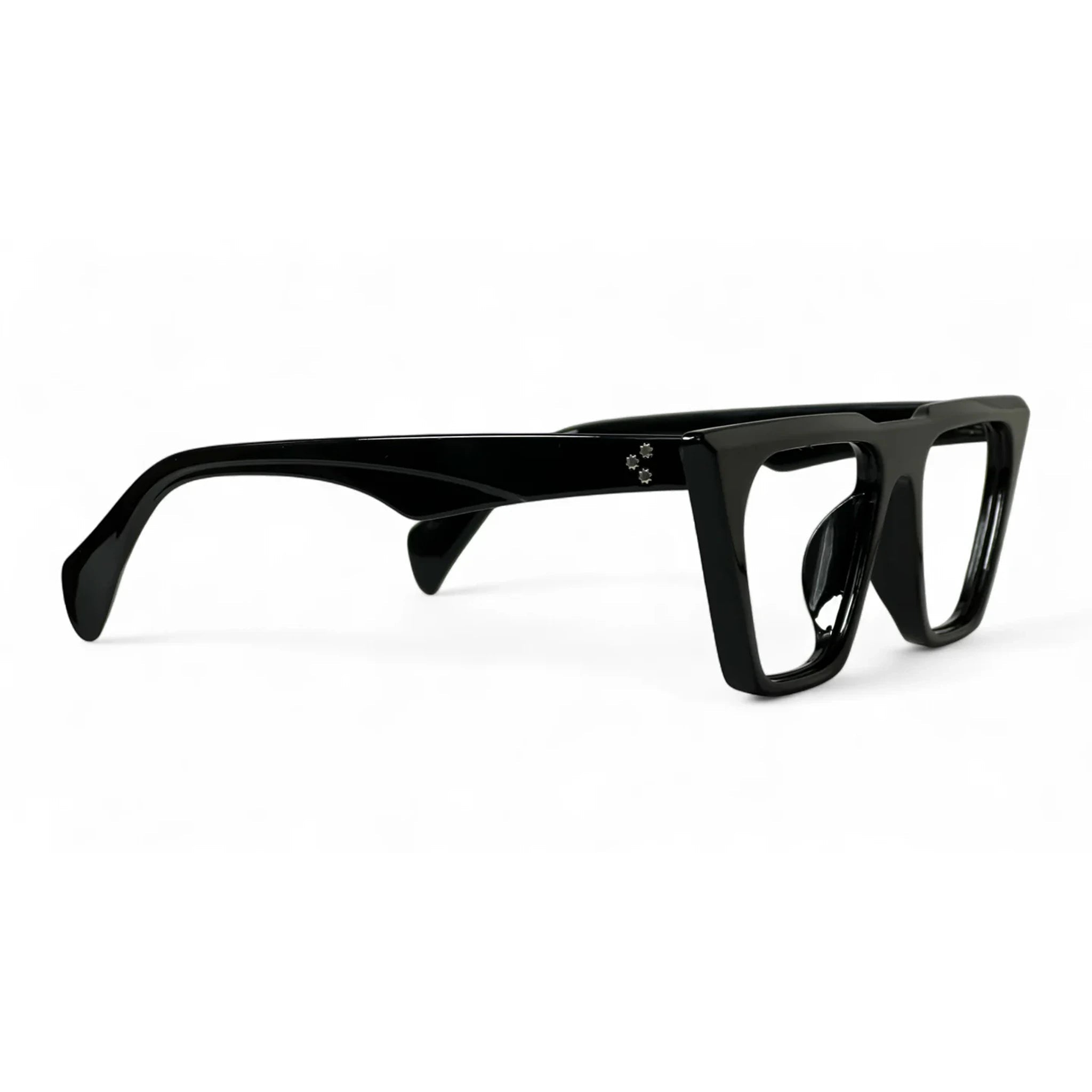 Zeltra Black Rectangle Eyeglasses folded