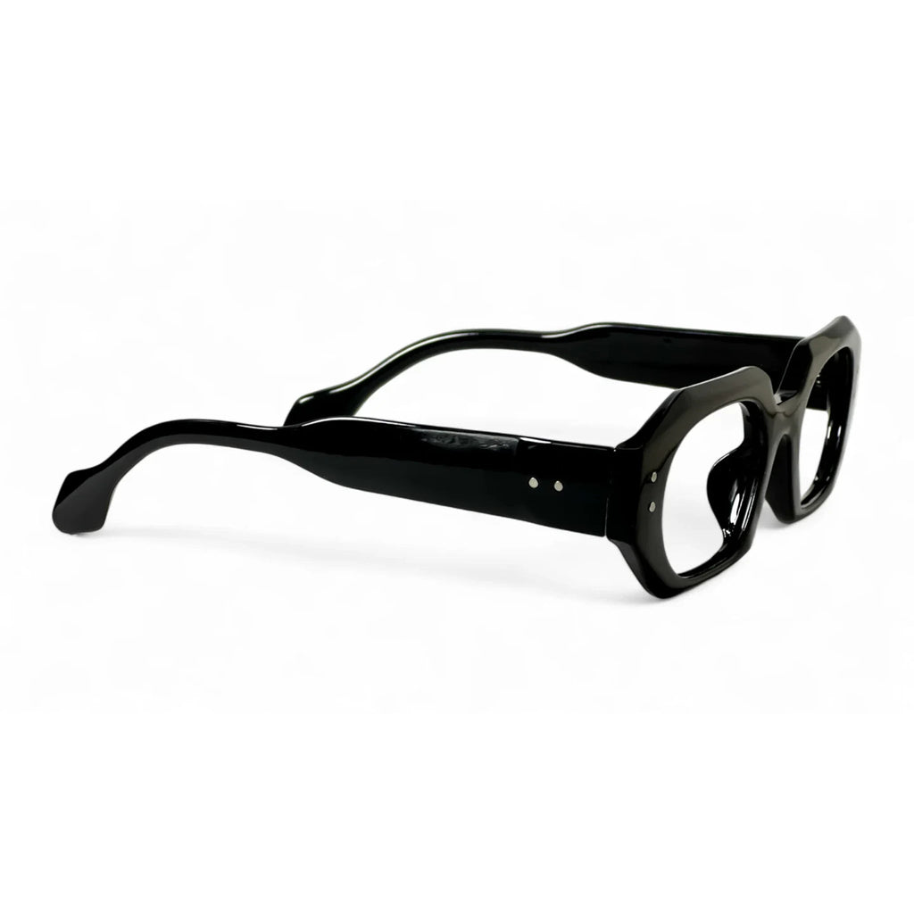 Dramel Black Rectangle Eyeglasses folded