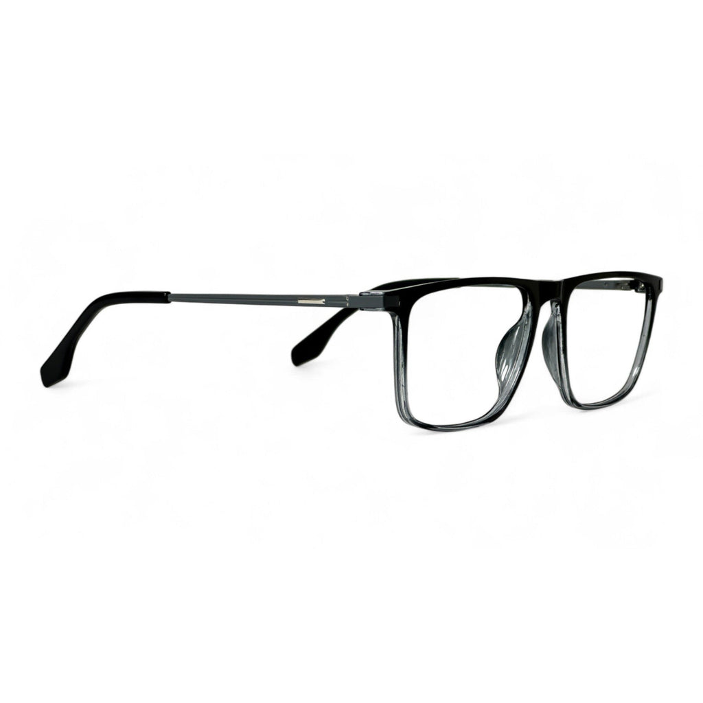 Zeyric Black Rectangle Eyeglasses folded