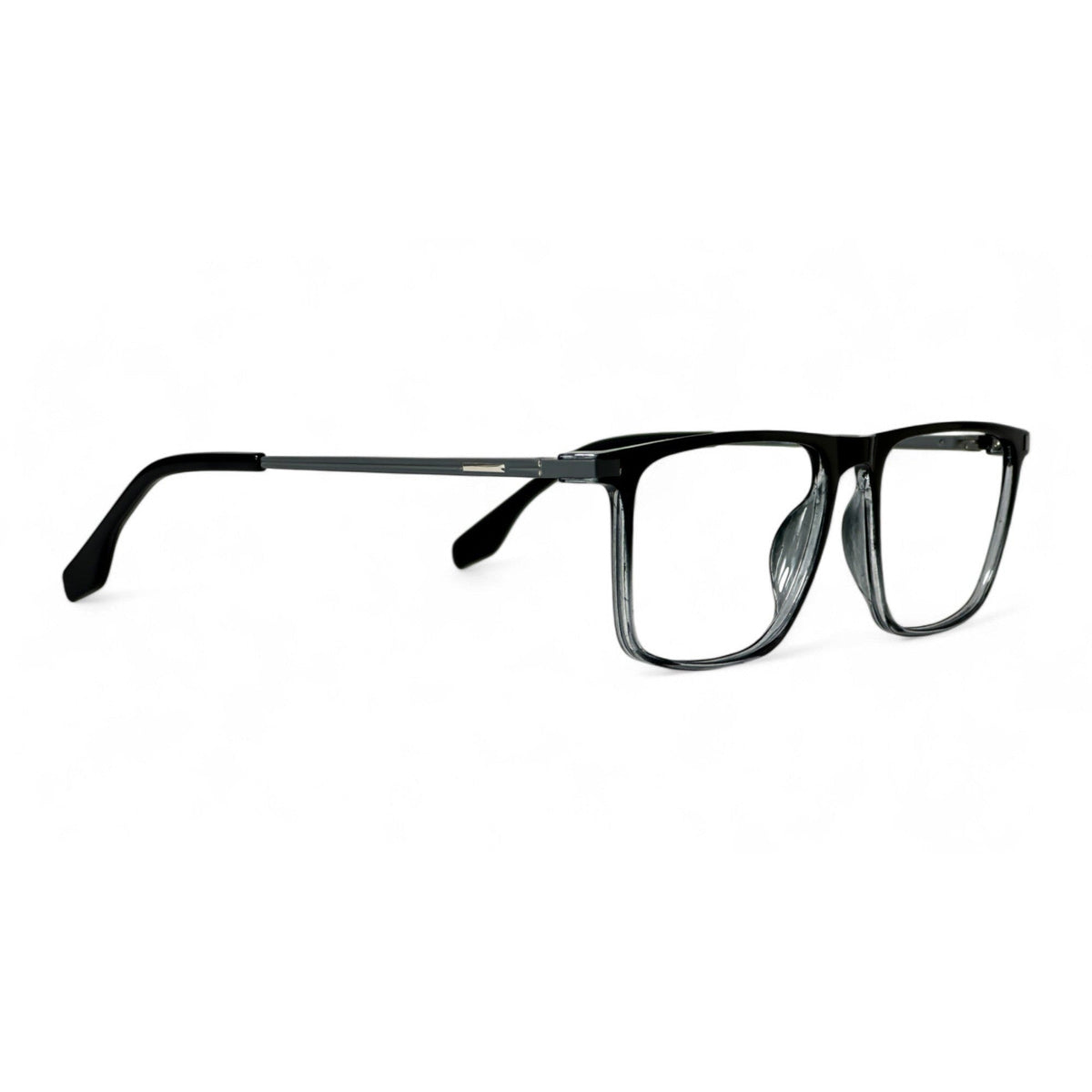 Zeyric Black Rectangle Eyeglasses folded