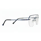 Iverin Blue Rectangle Eyeglasses folded