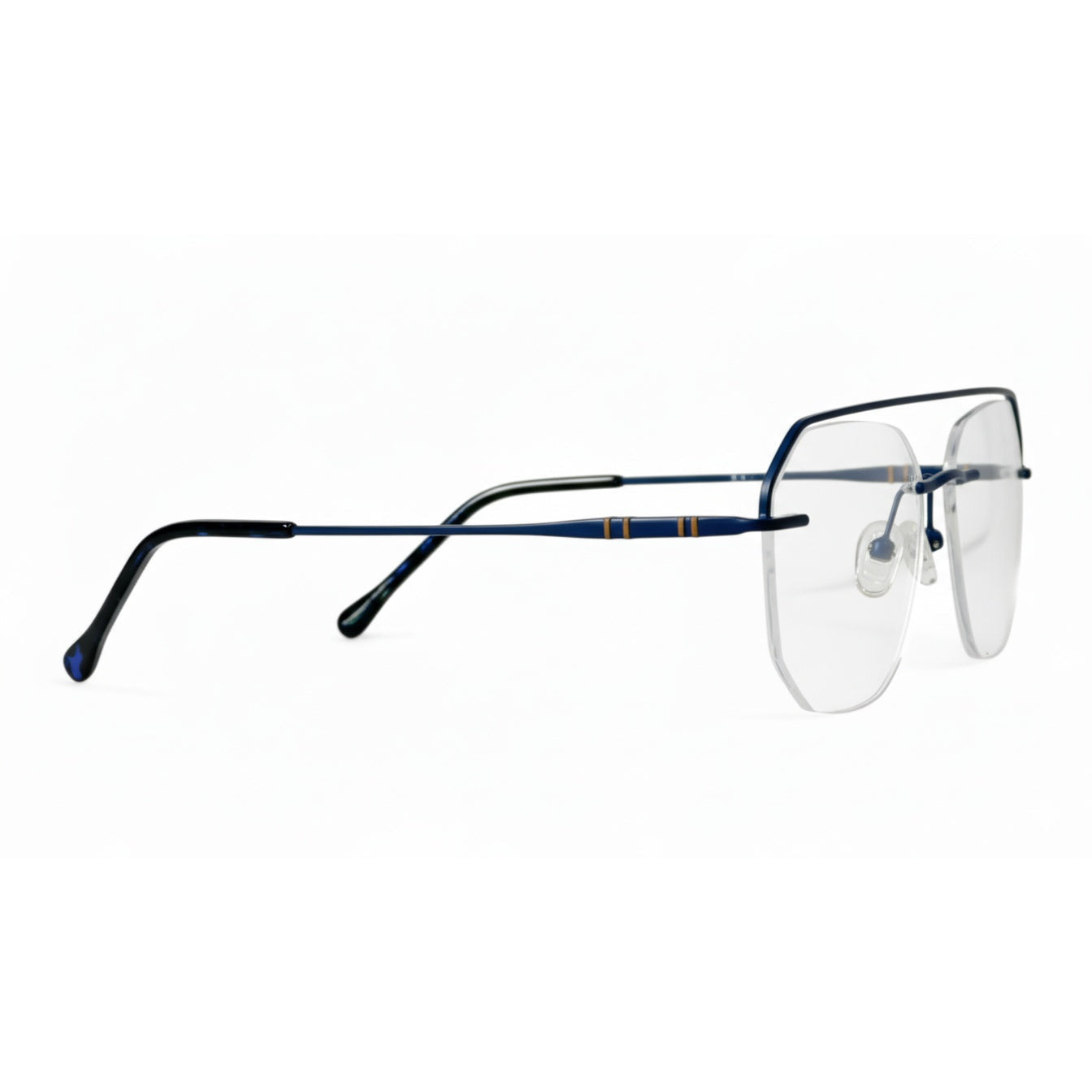 Iverin Blue Rectangle Eyeglasses folded