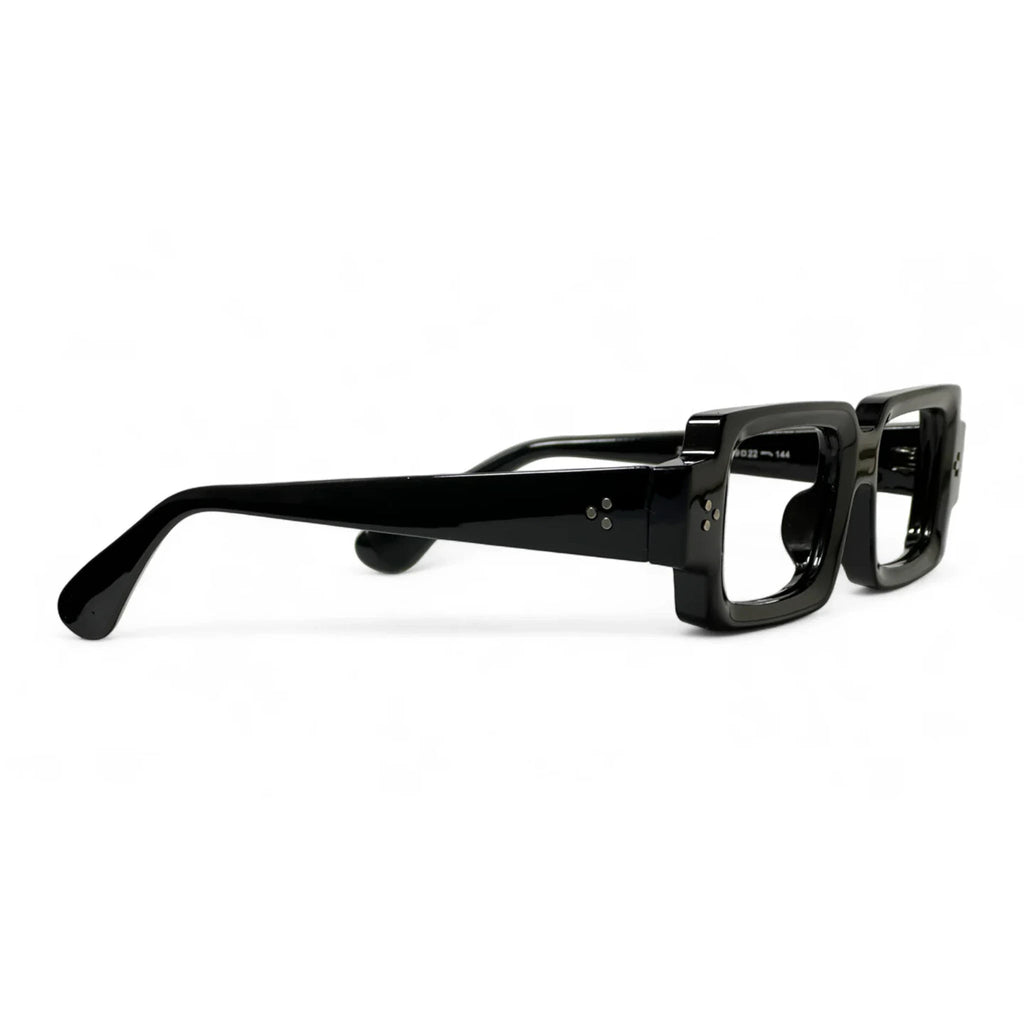 Kastel Black Rectangle Eyeglasses folded